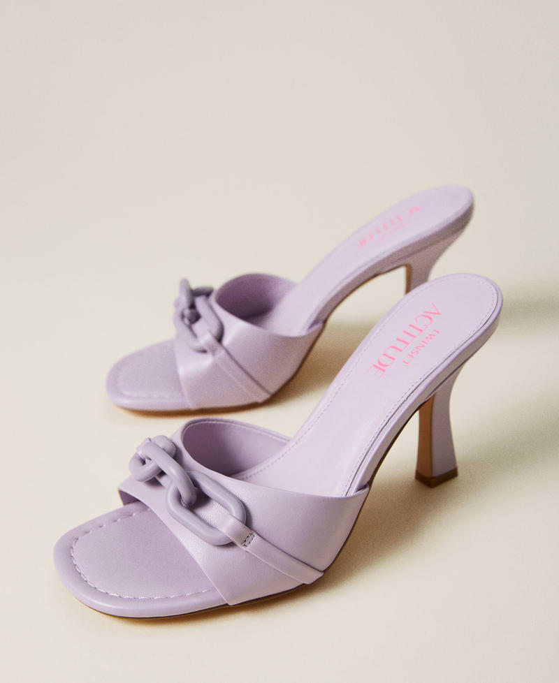 Mules with chain "Pastel Lilac” Woman 221ACT10E-01