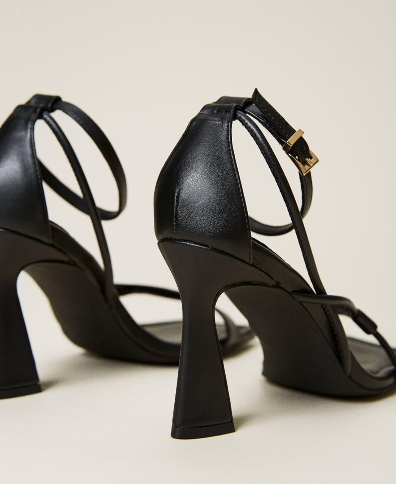 High sandals with straps