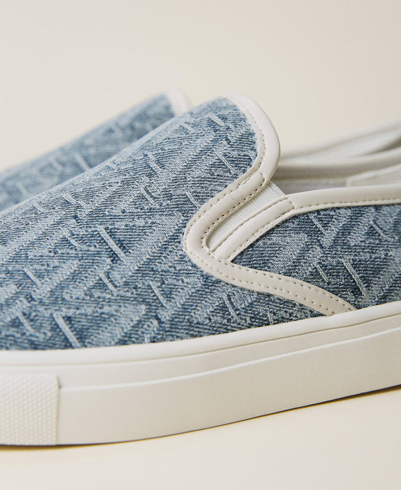 Patterned slip-on trainers Logo Denim Woman 221ACT152_06927_04