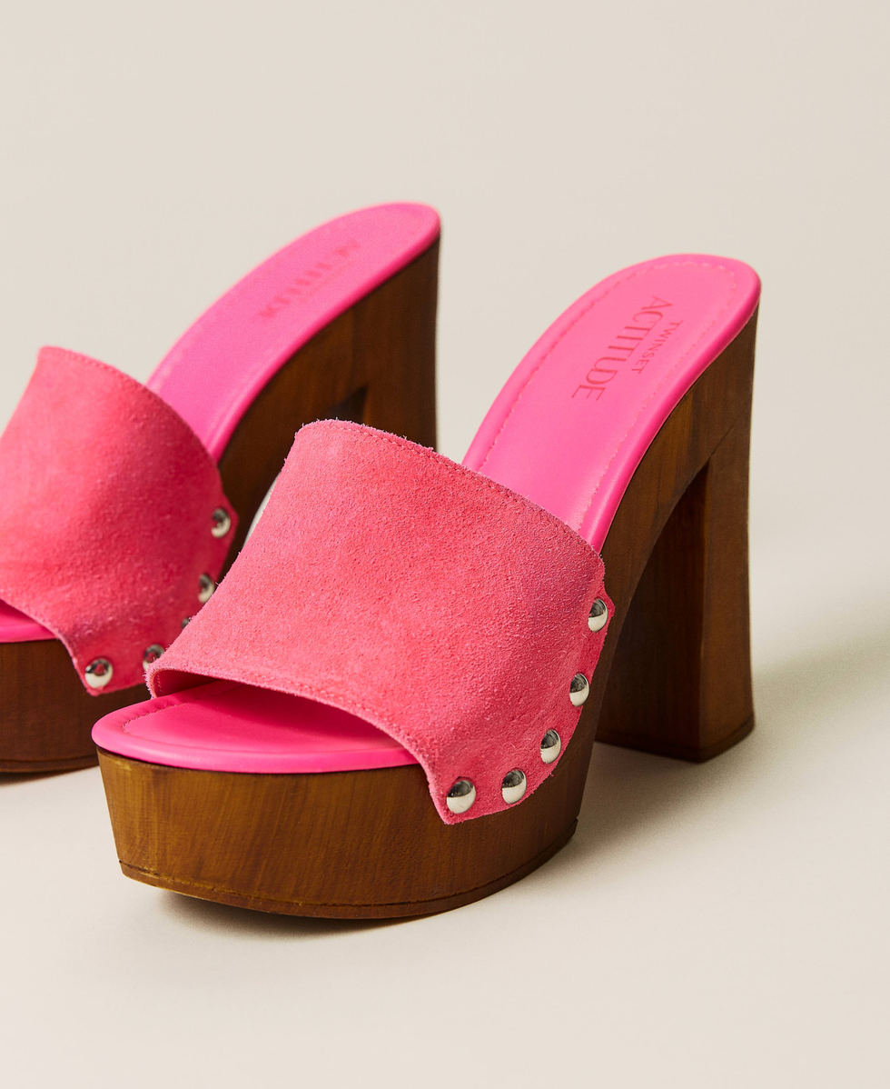 Sandali in pelle fluo Donna Rosa TWINSET Milano