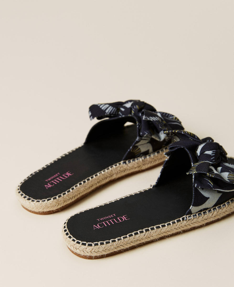Sliders with bow Woman Black TWINSET Milano