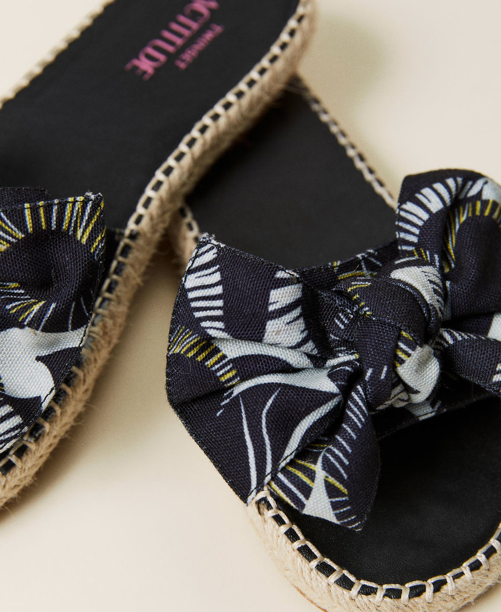 Black bow sliders womens on sale