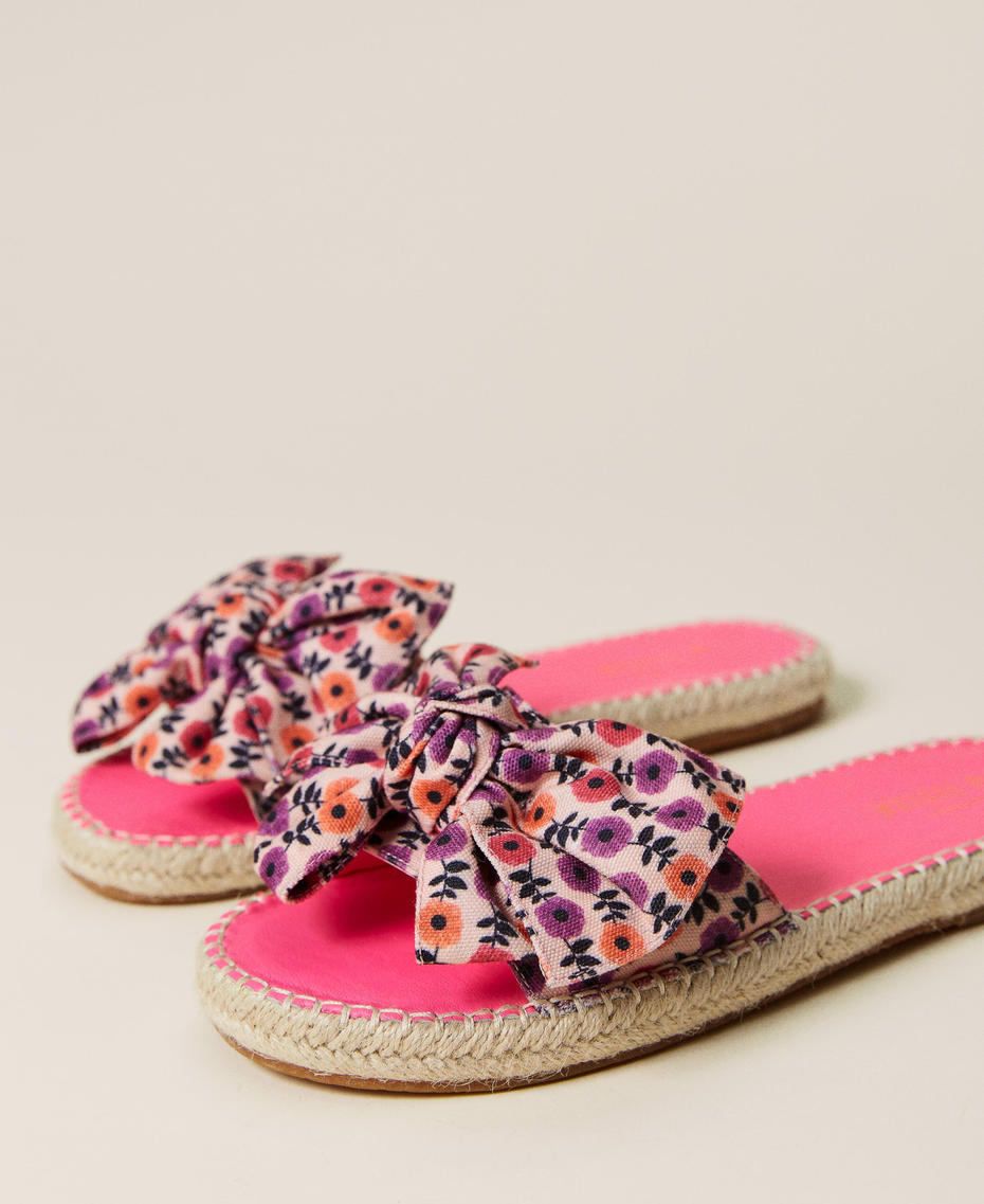 Sandali slide con fiocco