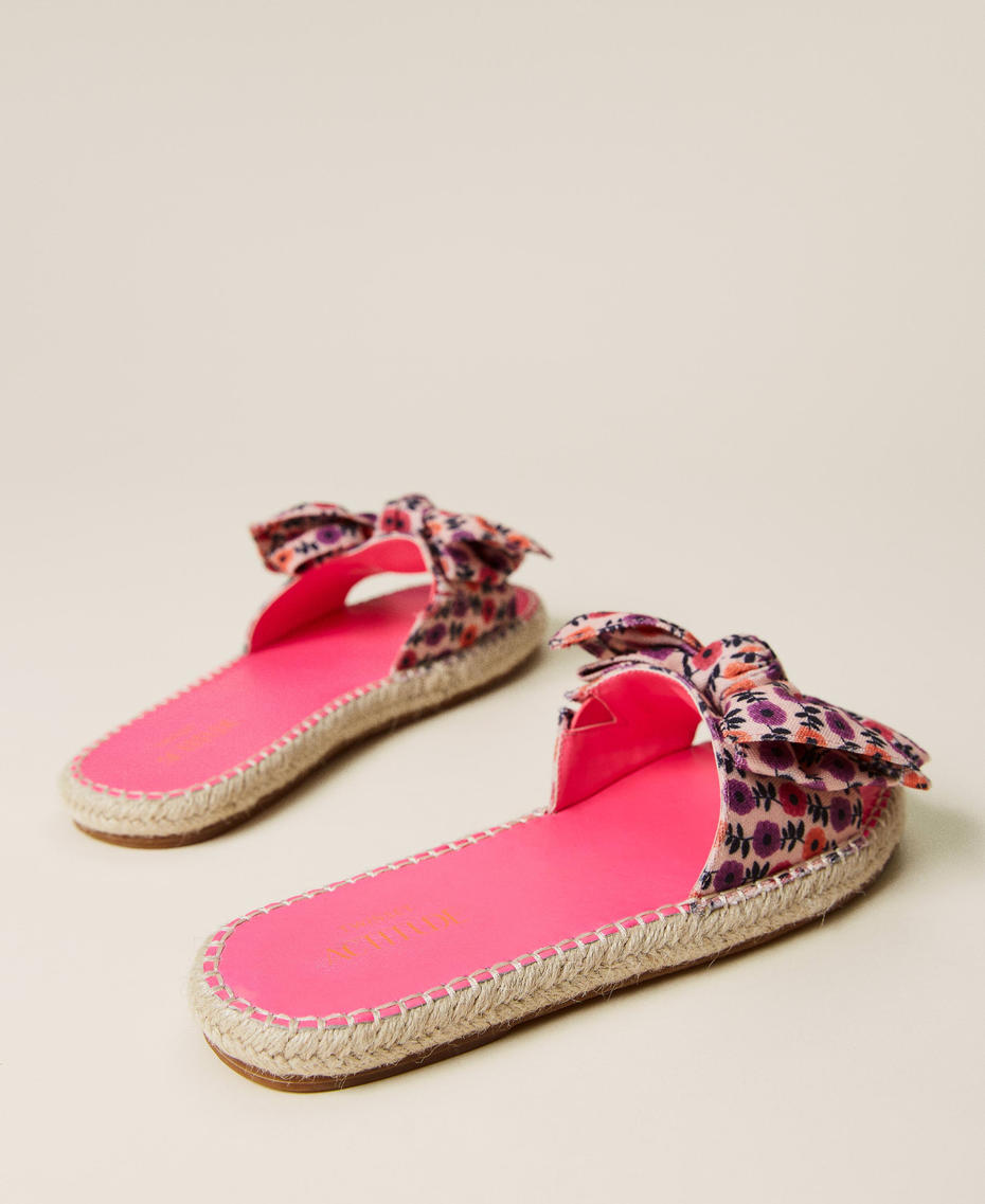 Sandali slide con fiocco