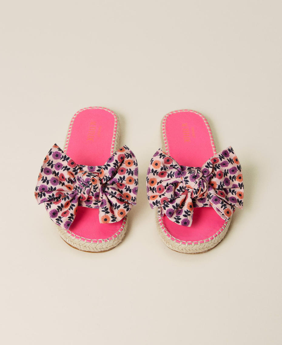 Sandali slide con fiocco