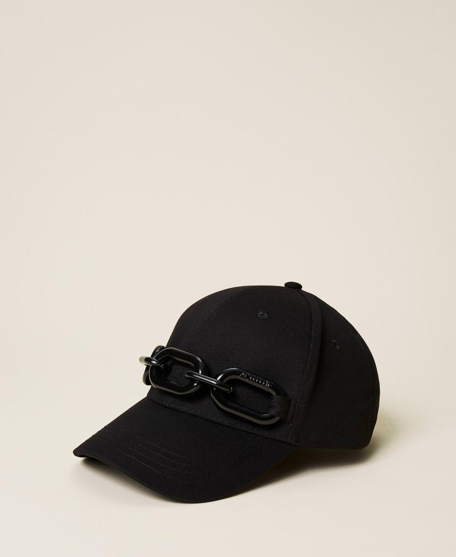 Cappello da baseball con catena Nero Donna 221AO5300-01