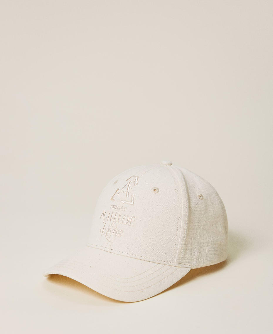 Baseball cap with recycled cotton Pale Cream Woman 221AO5301-01