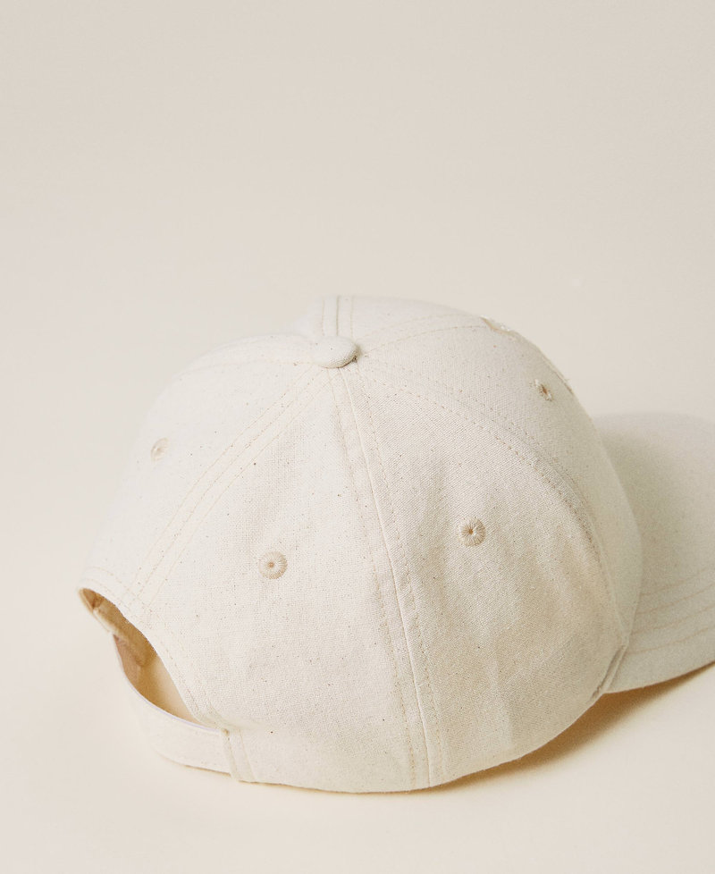 Baseball cap with recycled cotton Pale Cream Woman 221AO5301-03