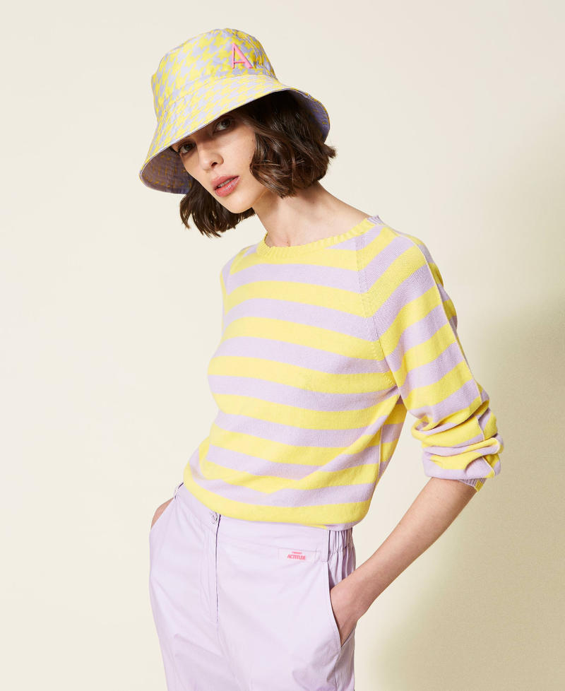 Reversible fisherman’s hat "Pastel Lilac" / Vivid Yellow Mixed Print Woman 221AO5302-0S