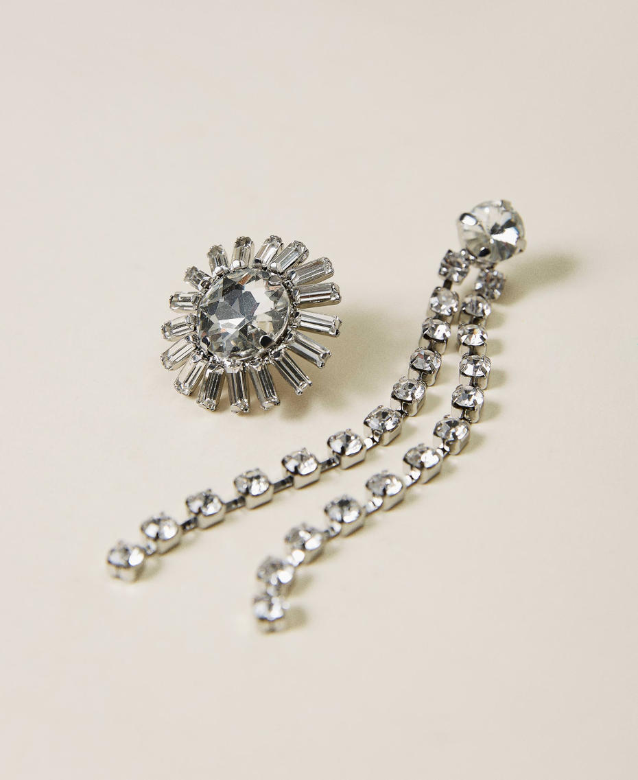 Asymmetric earrings with rhinestones Crystal Woman 221AO5312-01