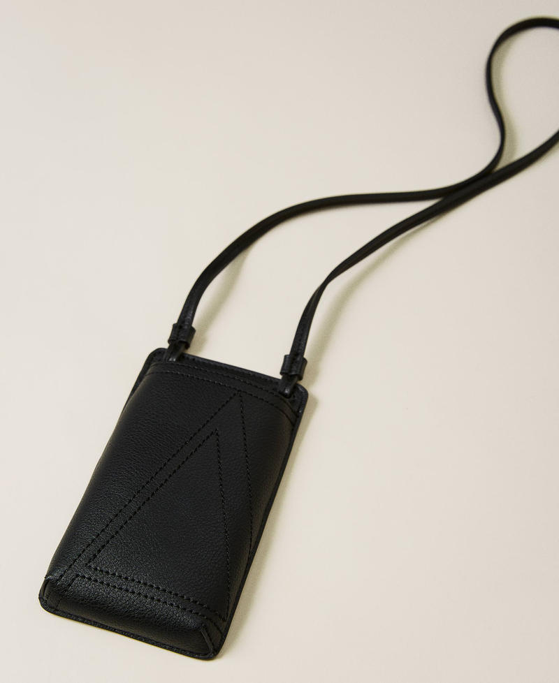 Smartphonetasche mit Sticklogo Schwarz Frau 221AO8036-03