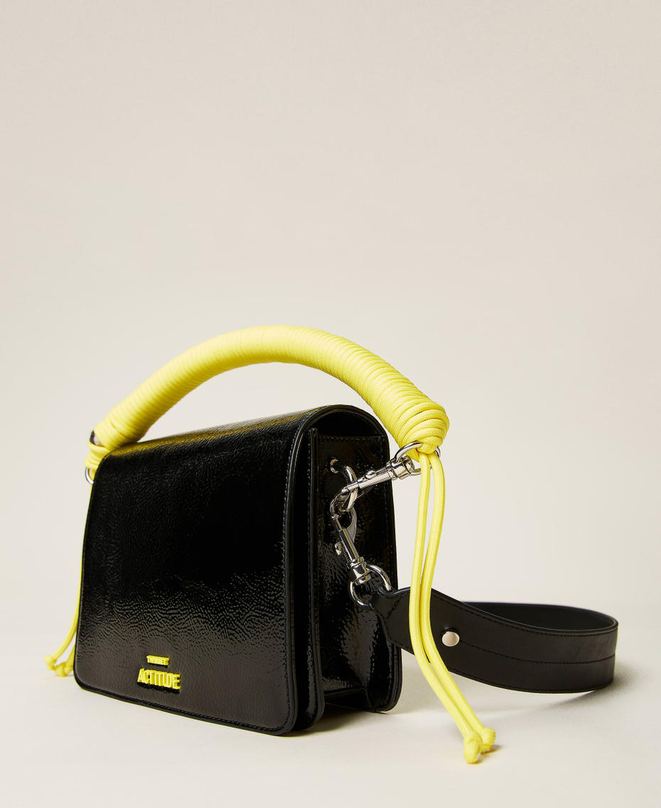 Shoulder bag with neon-coloured details Black Woman 221AO8040-01