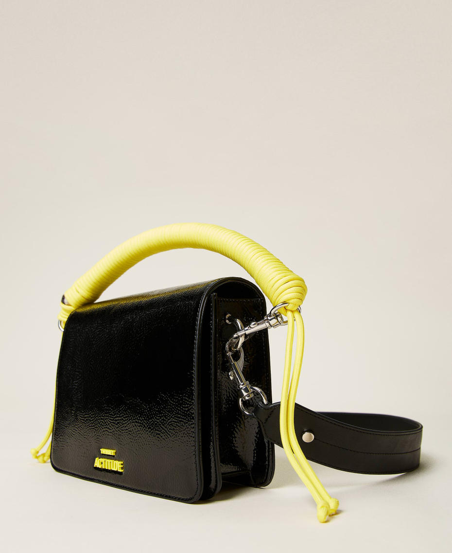 Borsa a tracolla con dettagli fluo