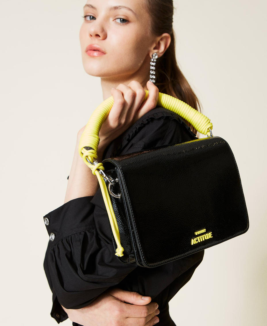 Shoulder bag with neon-coloured details