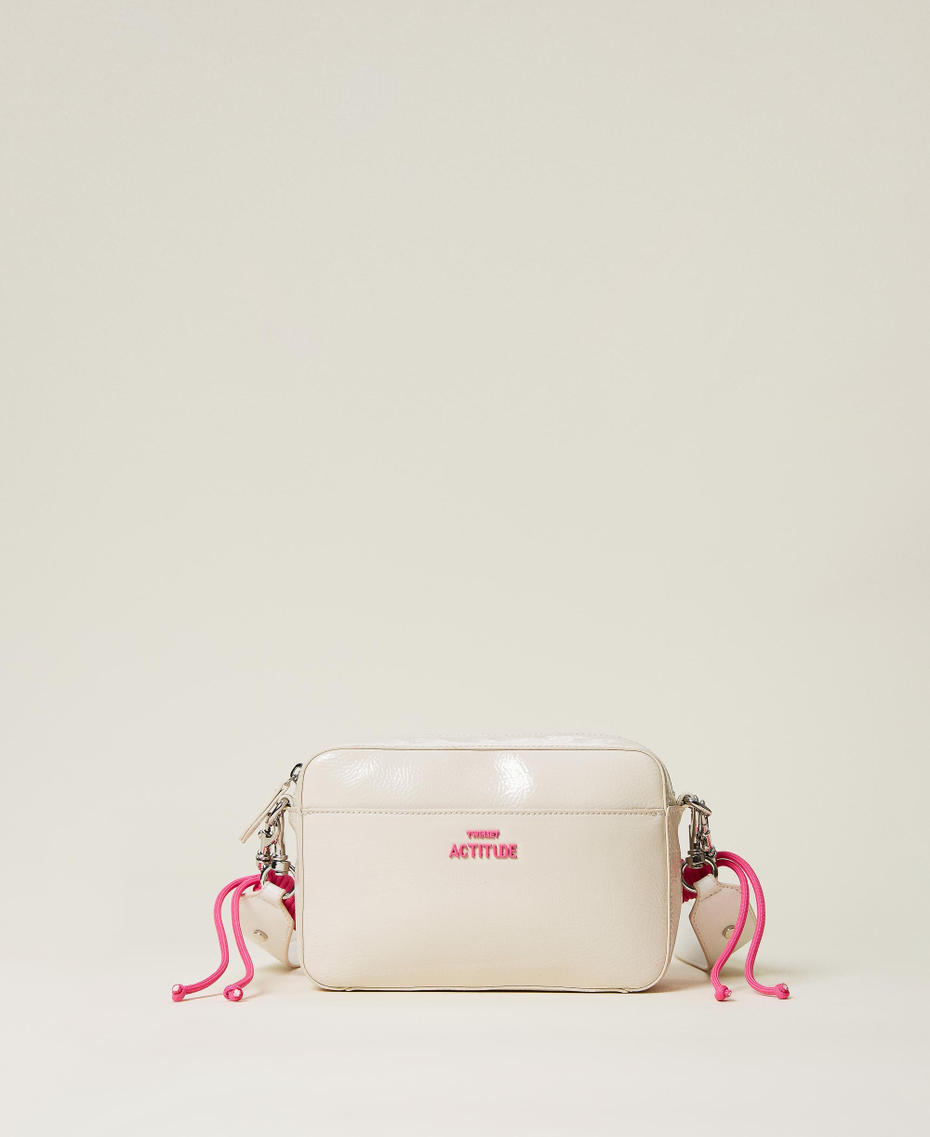 Camera bag with neon-coloured details Pale Cream Woman 221AO8041-01