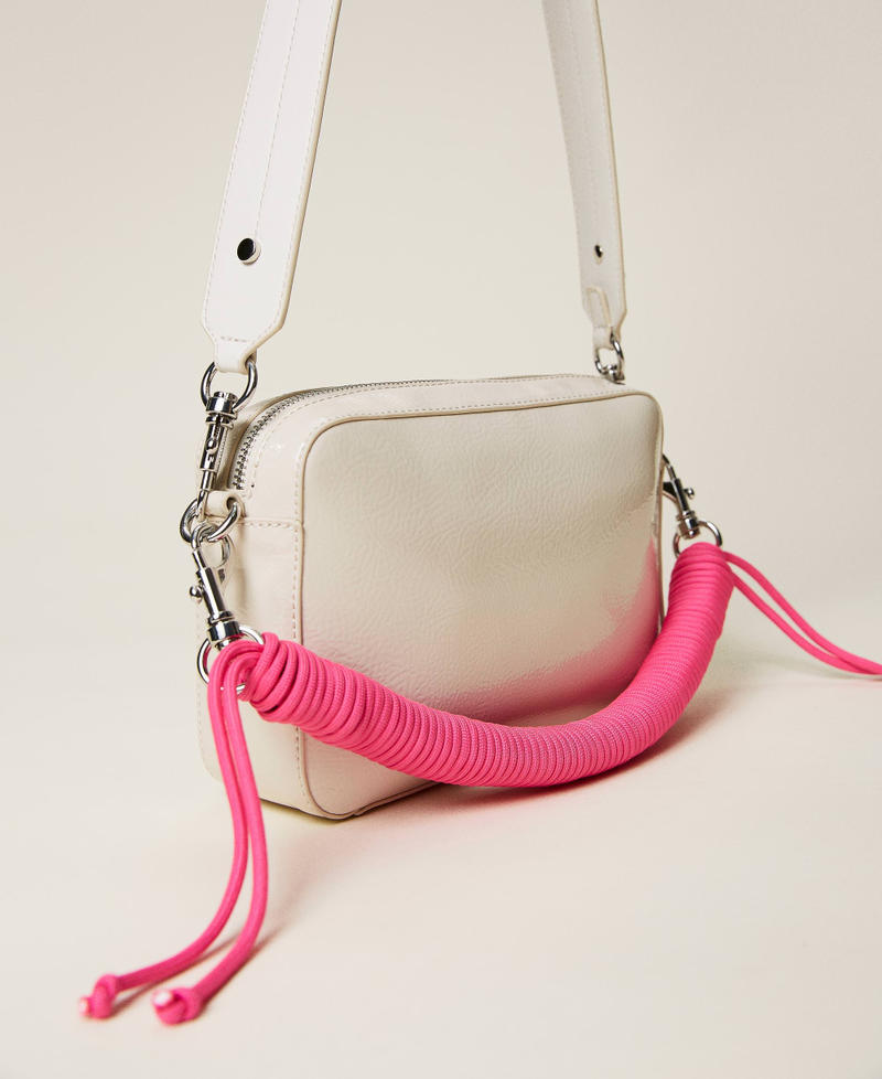 Camera bag with neon-coloured details Pale Cream Woman 221AO8041-03