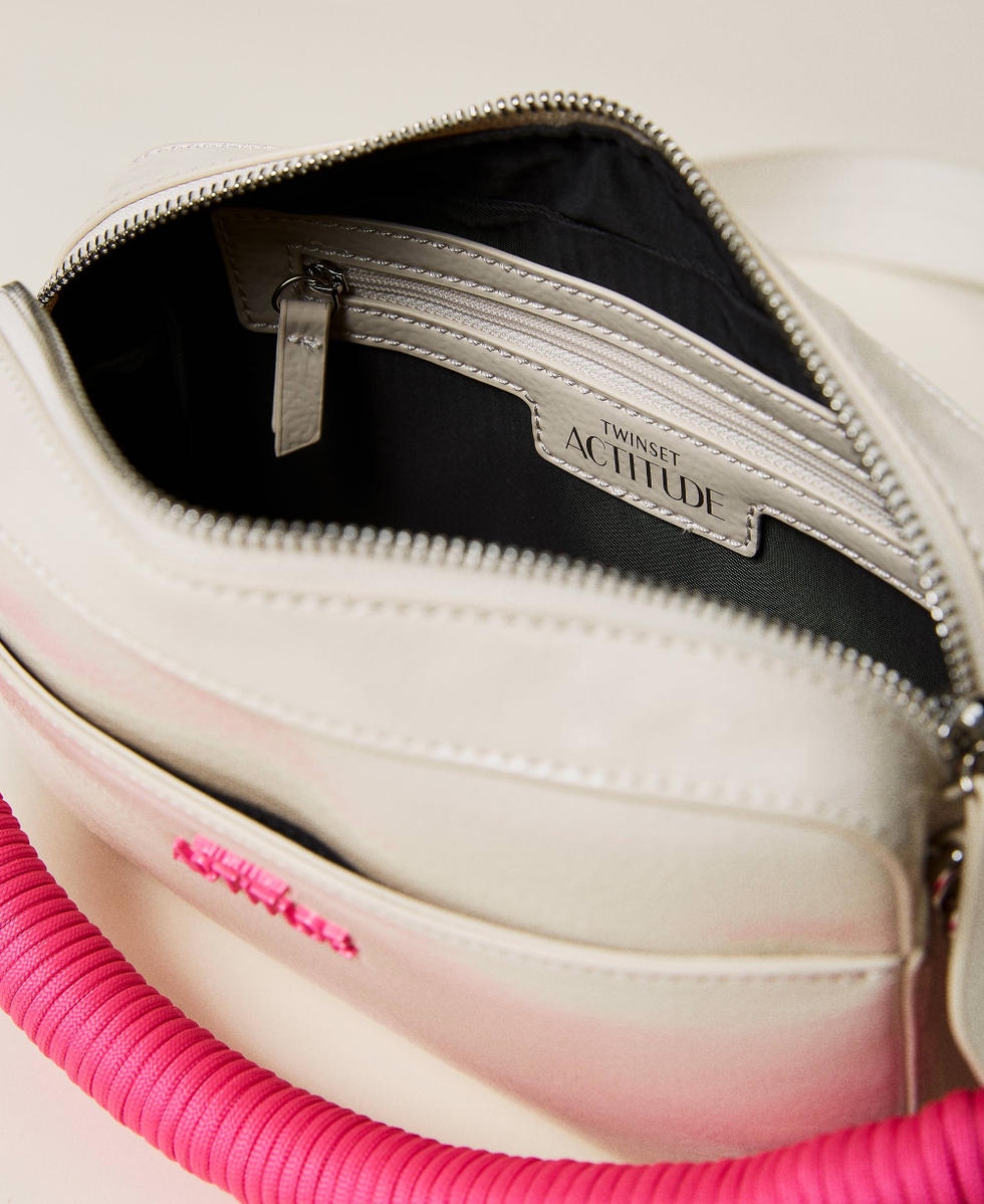 Camera bag with neon-coloured details