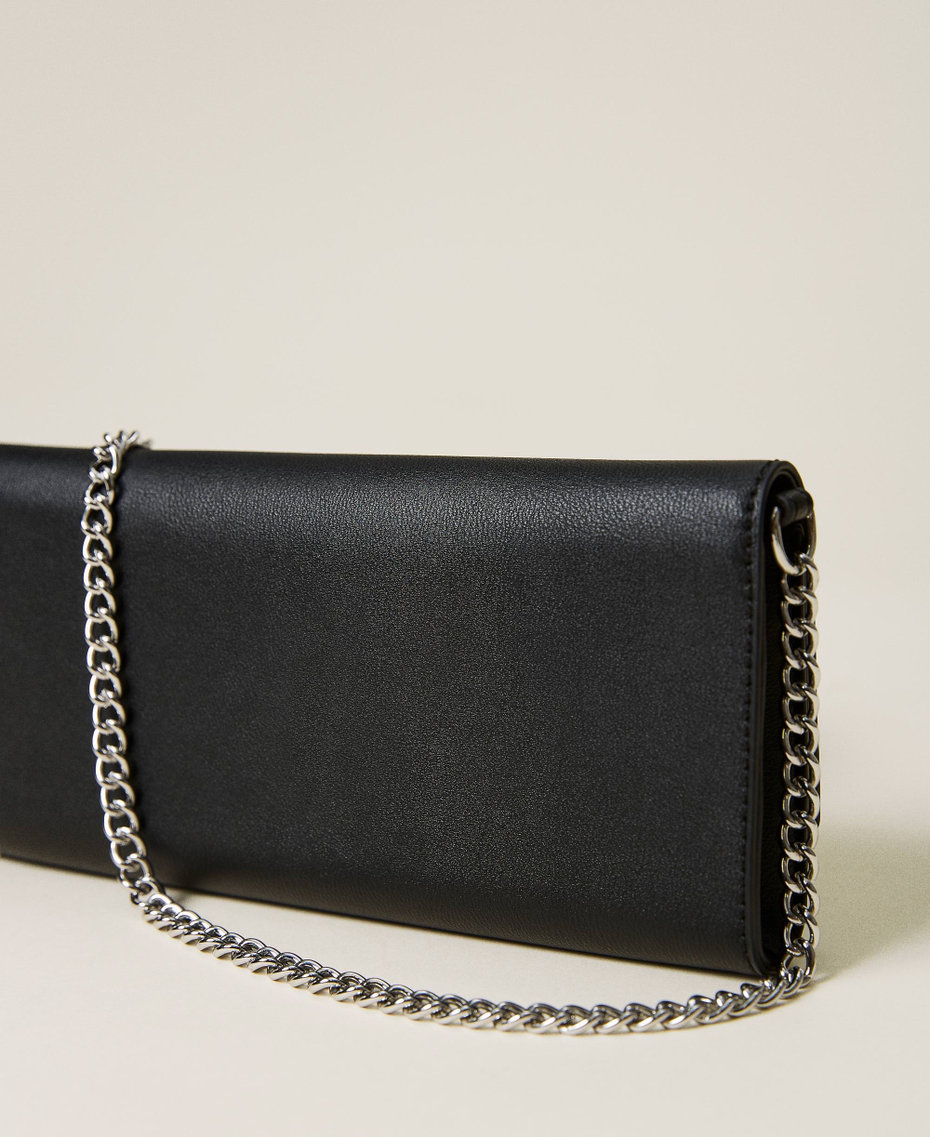 Pochette with logo and shoulder strap