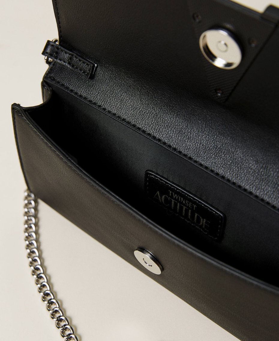 Pochette with logo and shoulder strap