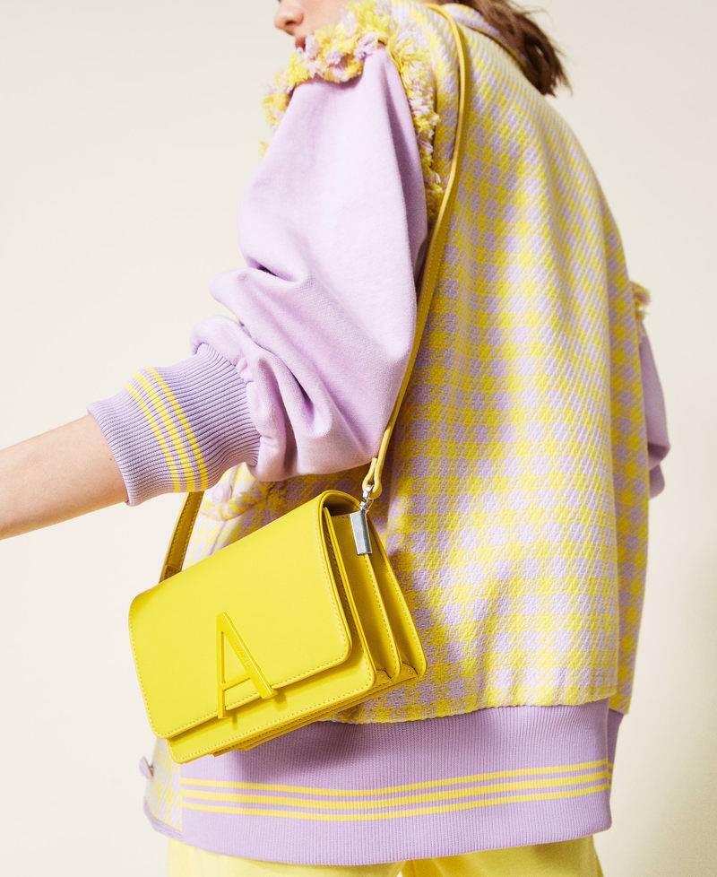 Shoulder bag with logo Woman, Yellow | TWINSET Milano