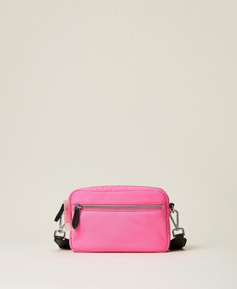 Shoulder bag with pocket and logo Fluorescent Pink Woman 221AO8102-01