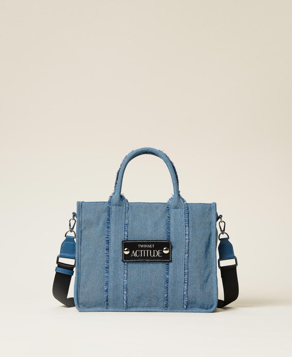 Recycled denim shopper bag