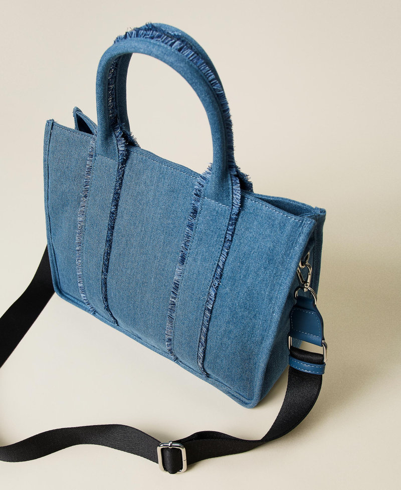 Recycled denim shopper bag