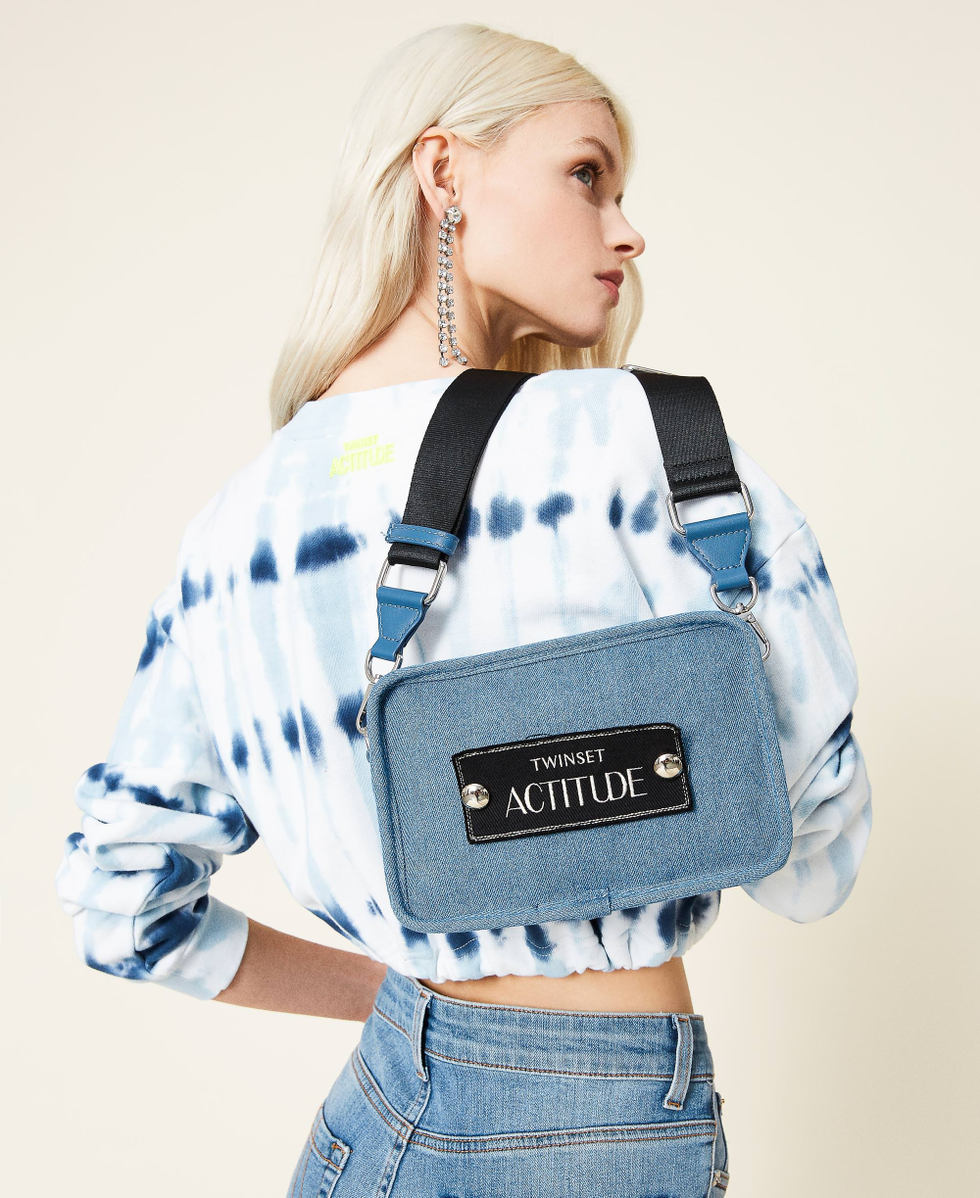 Recycled denim shoulder bag