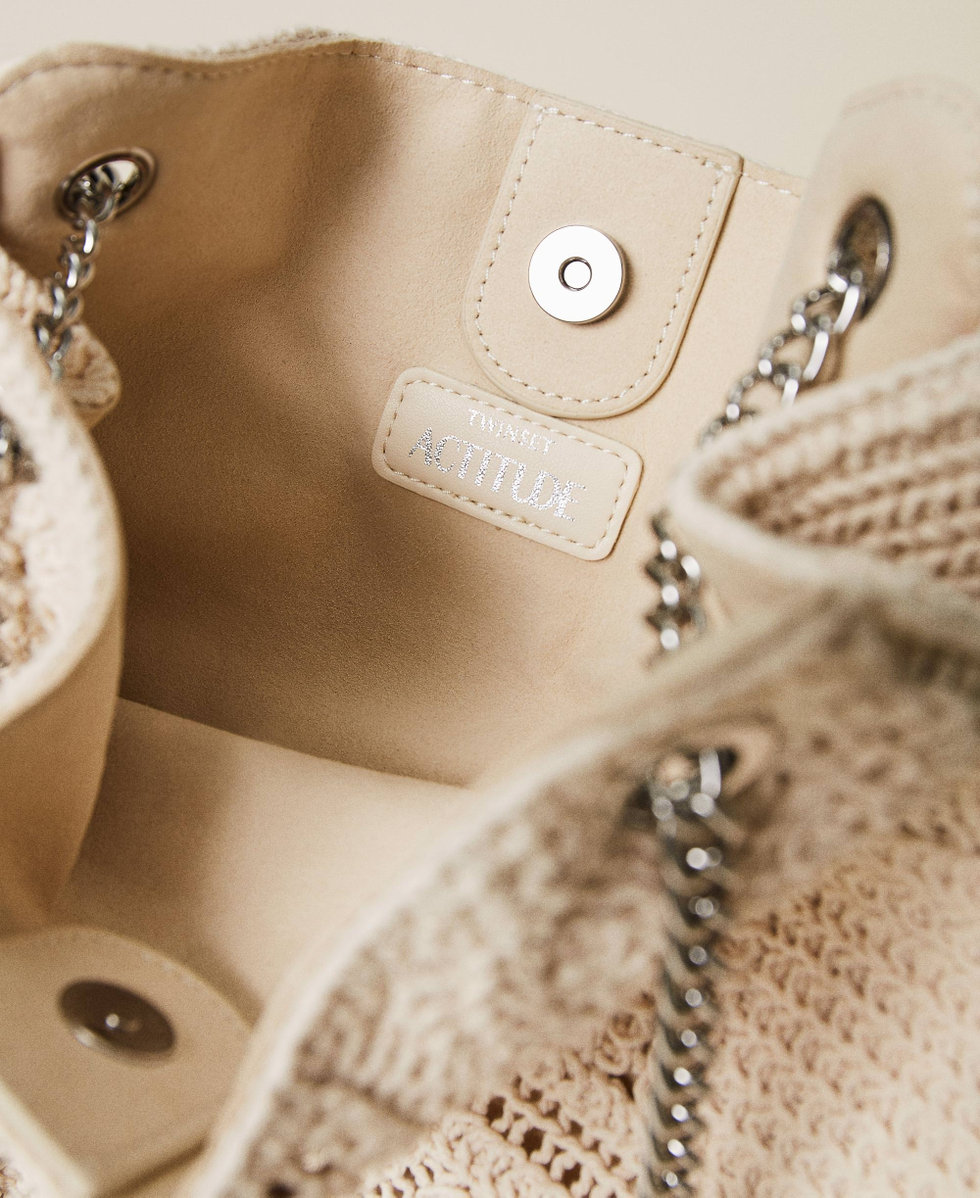 Bolso shopper de ganchillo Mujer Beige TWINSET Milano