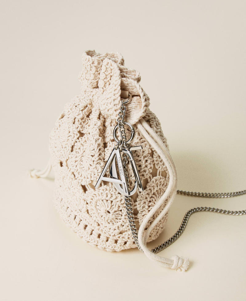Crochet bucket bag Pale Cream Woman 221AO8221-02