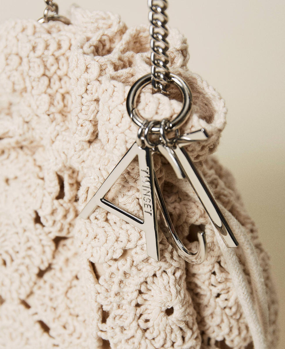 Bolso tipo saco de ganchillo Mujer Beige TWINSET Milano