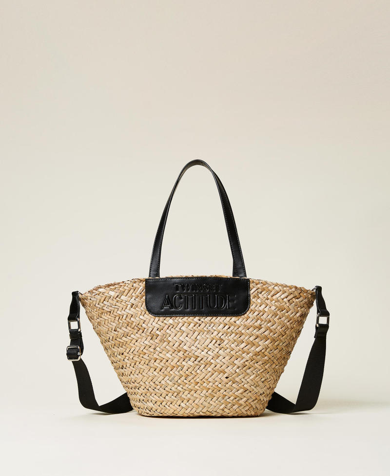 Соломенная сумка-шоппер с логотипом Солома женщина 221AO8230-01