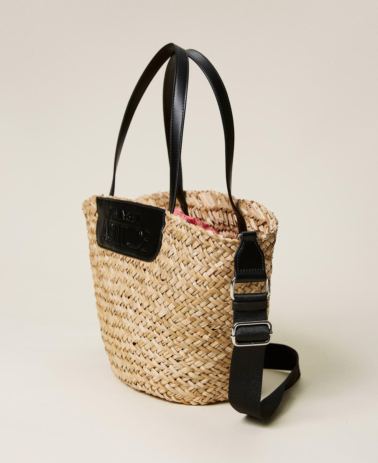 Соломенная сумка-шоппер с логотипом Солома женщина 221AO8230-02