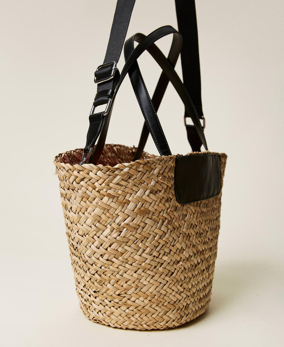 Соломенная сумка-шоппер с логотипом Солома женщина 221AO8230-04
