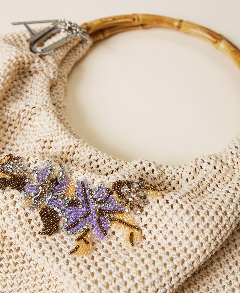 Shopper with embroidery and charms