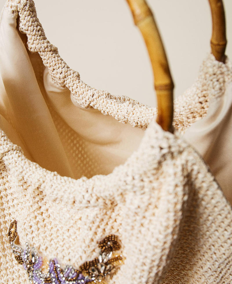 Shopper with embroidery and charms