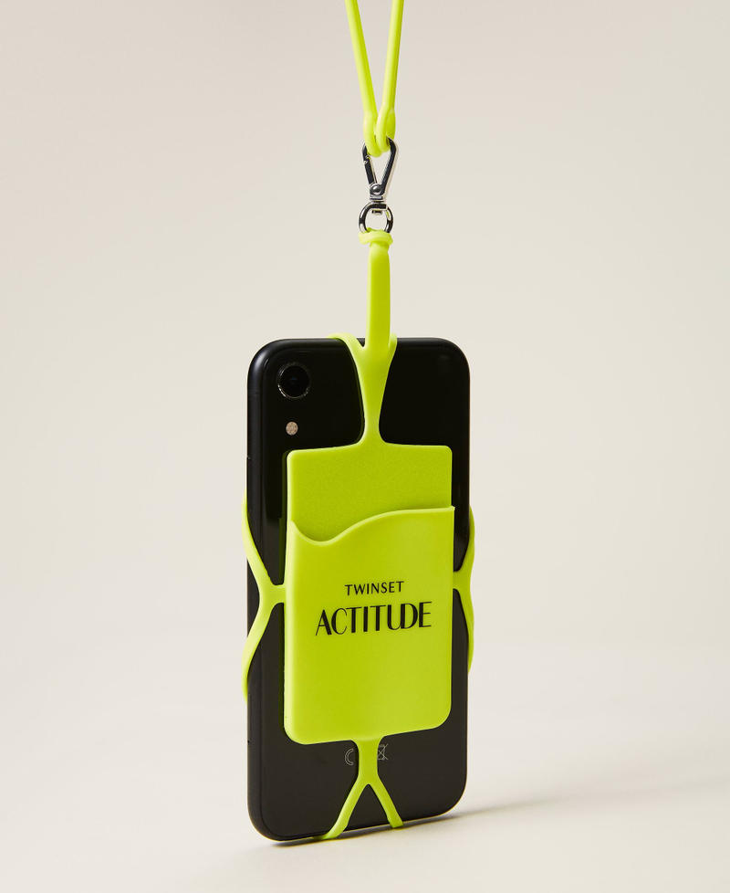 Phone case with logo Fluorescent Yellow Woman 221AO8260-03