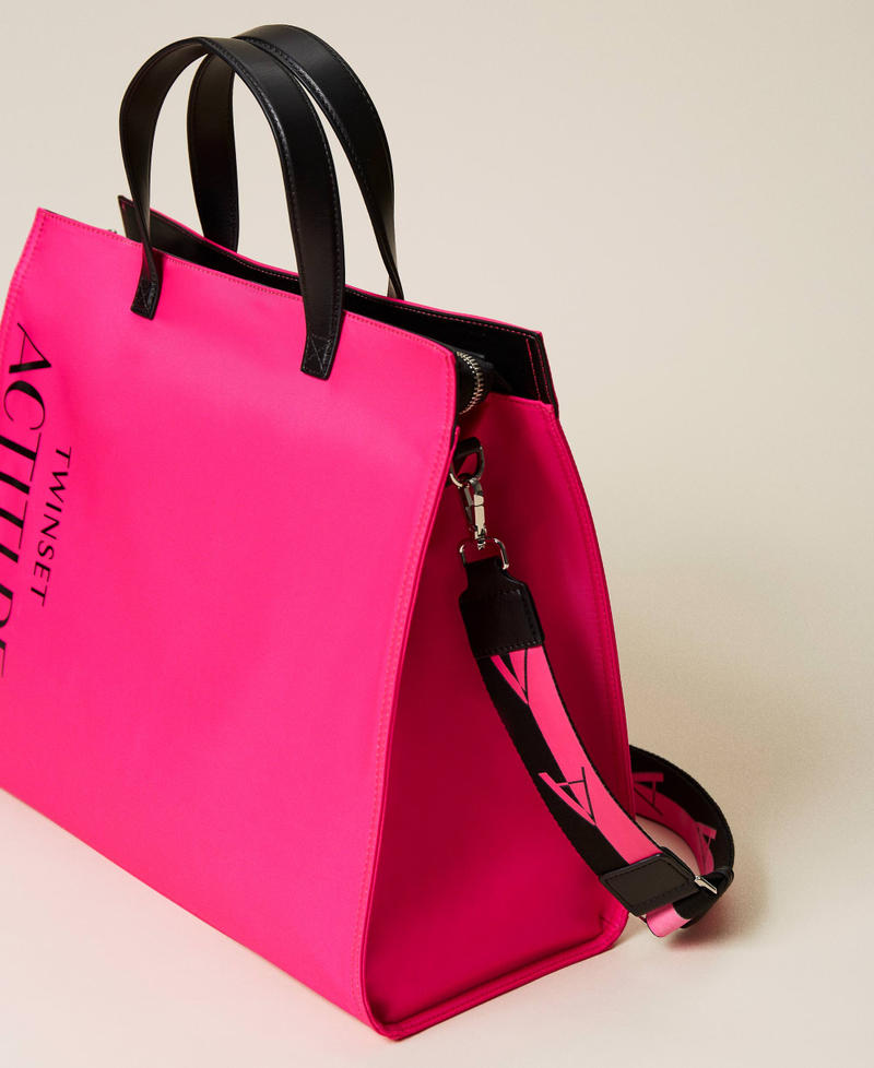 Большая сумка-шоппер с логотипом Розовый Fluo женщина 221AO828A-02