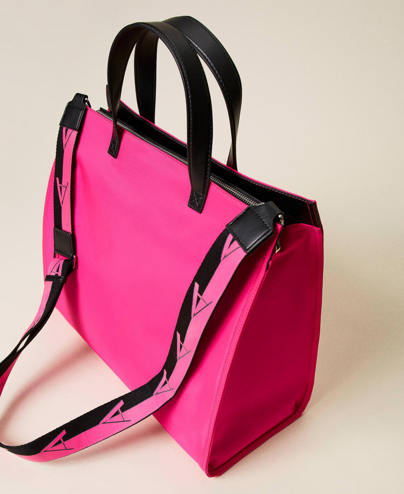Большая сумка-шоппер с логотипом Розовый Fluo женщина 221AO828A-04