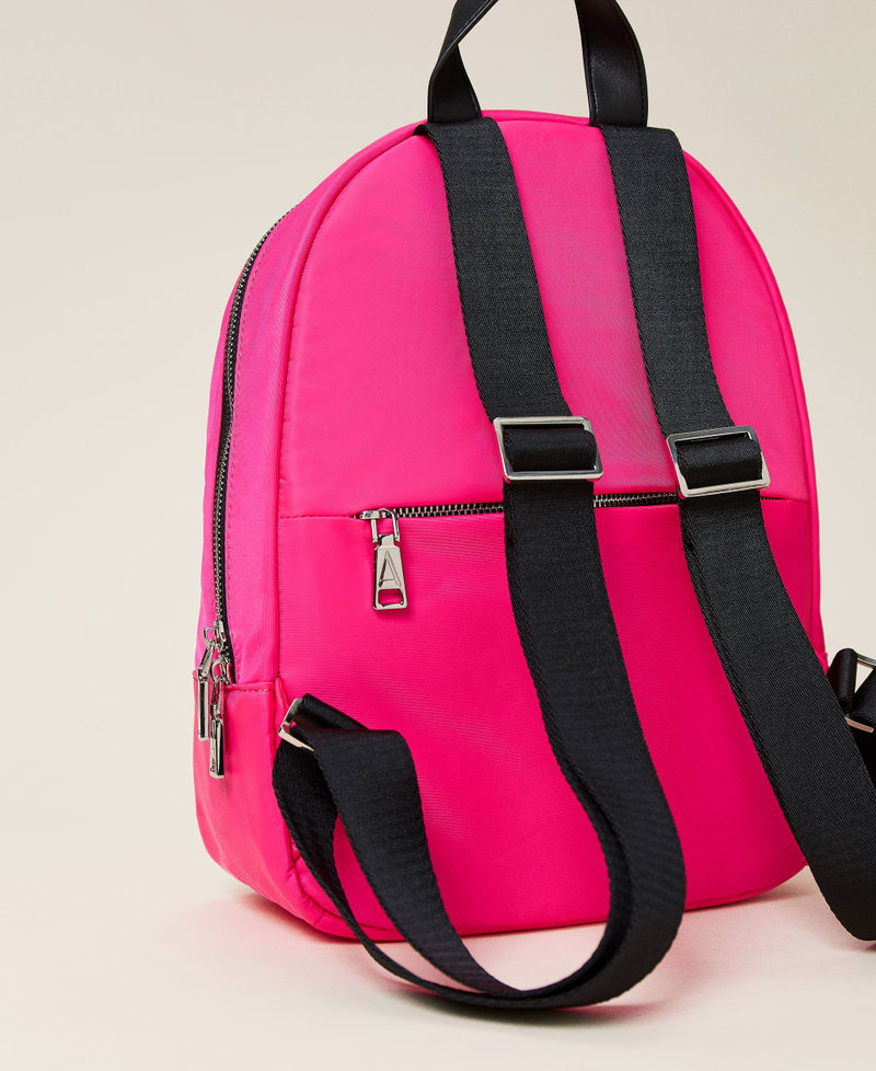 Backpack with contrasting logo Fluorescent Pink Woman 221AO828C-03
