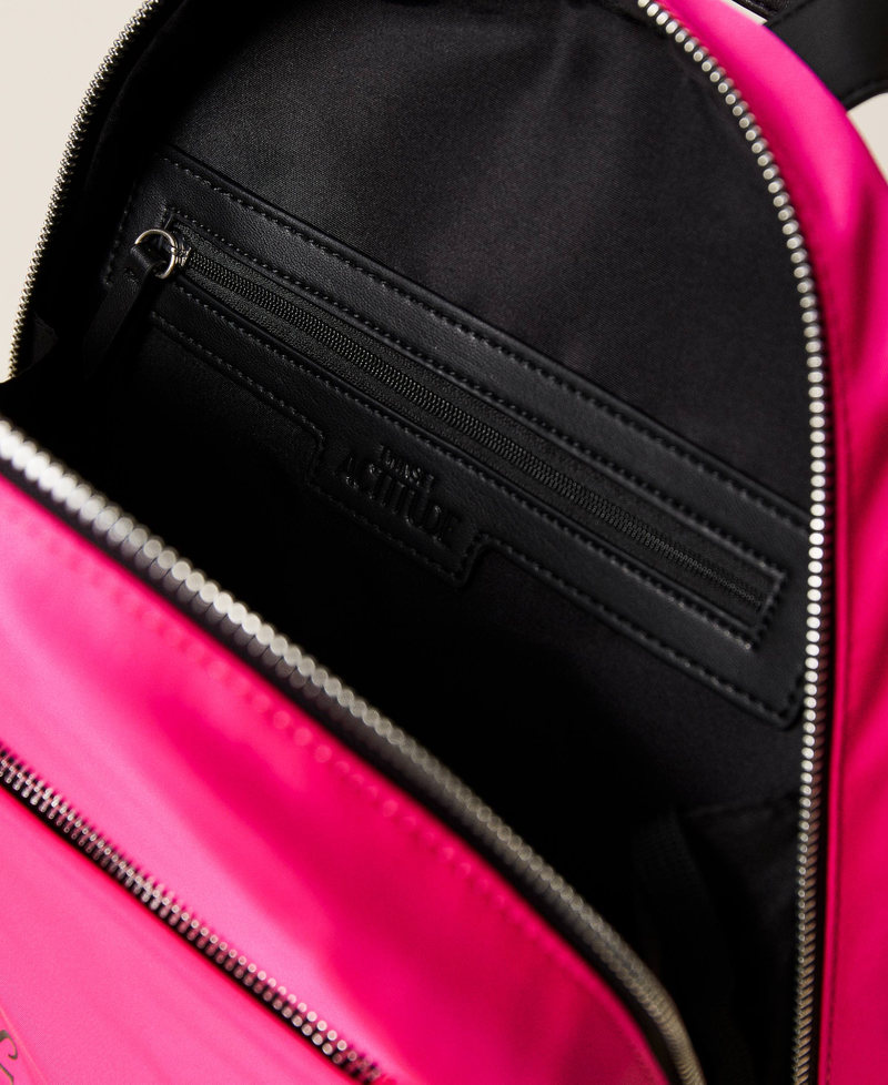 Backpack with contrasting logo
