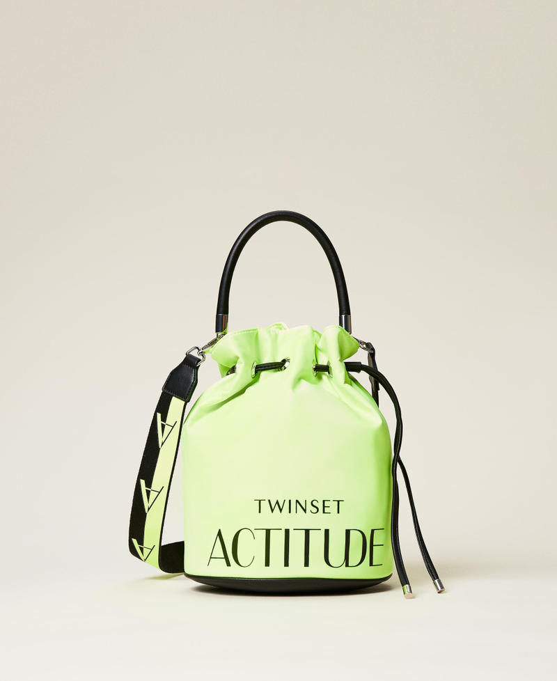 Bucket bag with logo