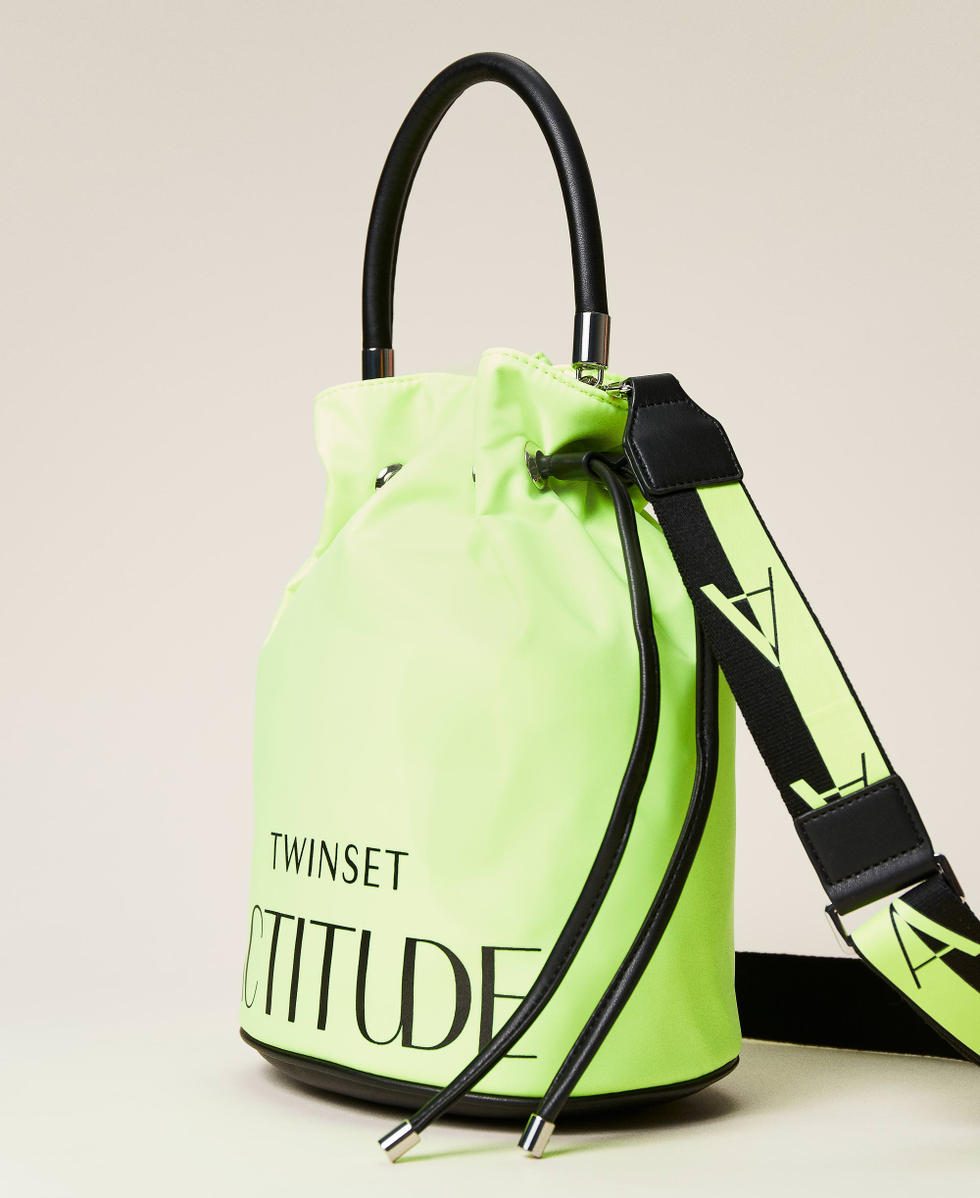 Bucket bag with logo