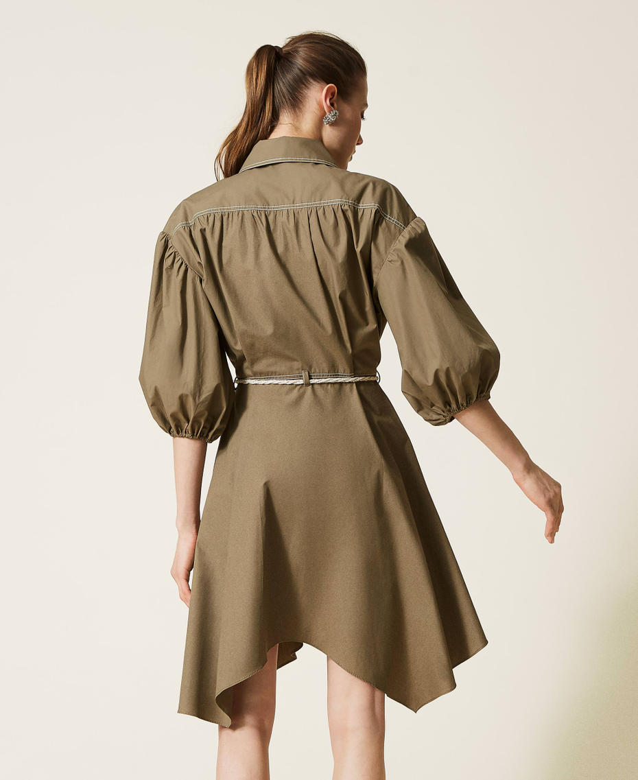 Organic cotton dress "Rustic" Brown Woman 221AT2030-04