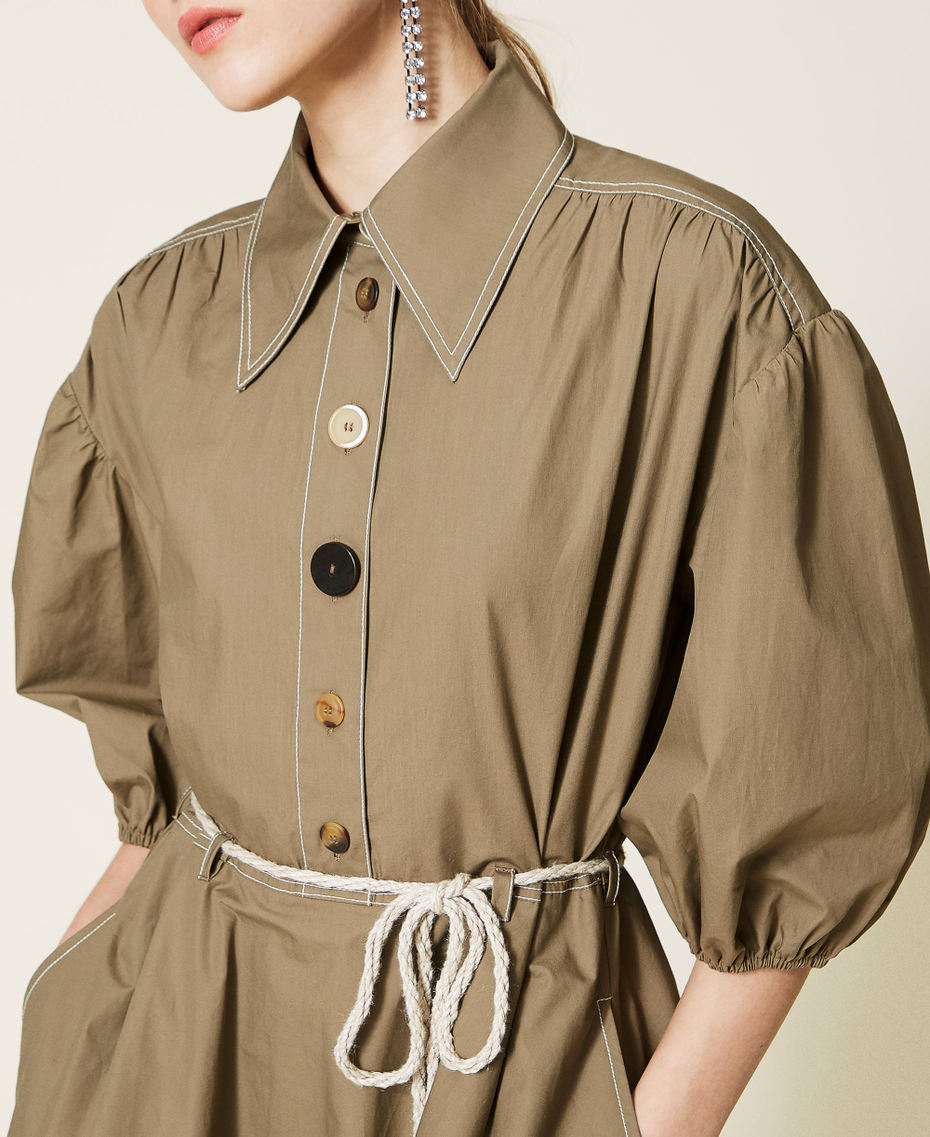 Organic cotton dress "Rustic" Brown Woman 221AT2030-06