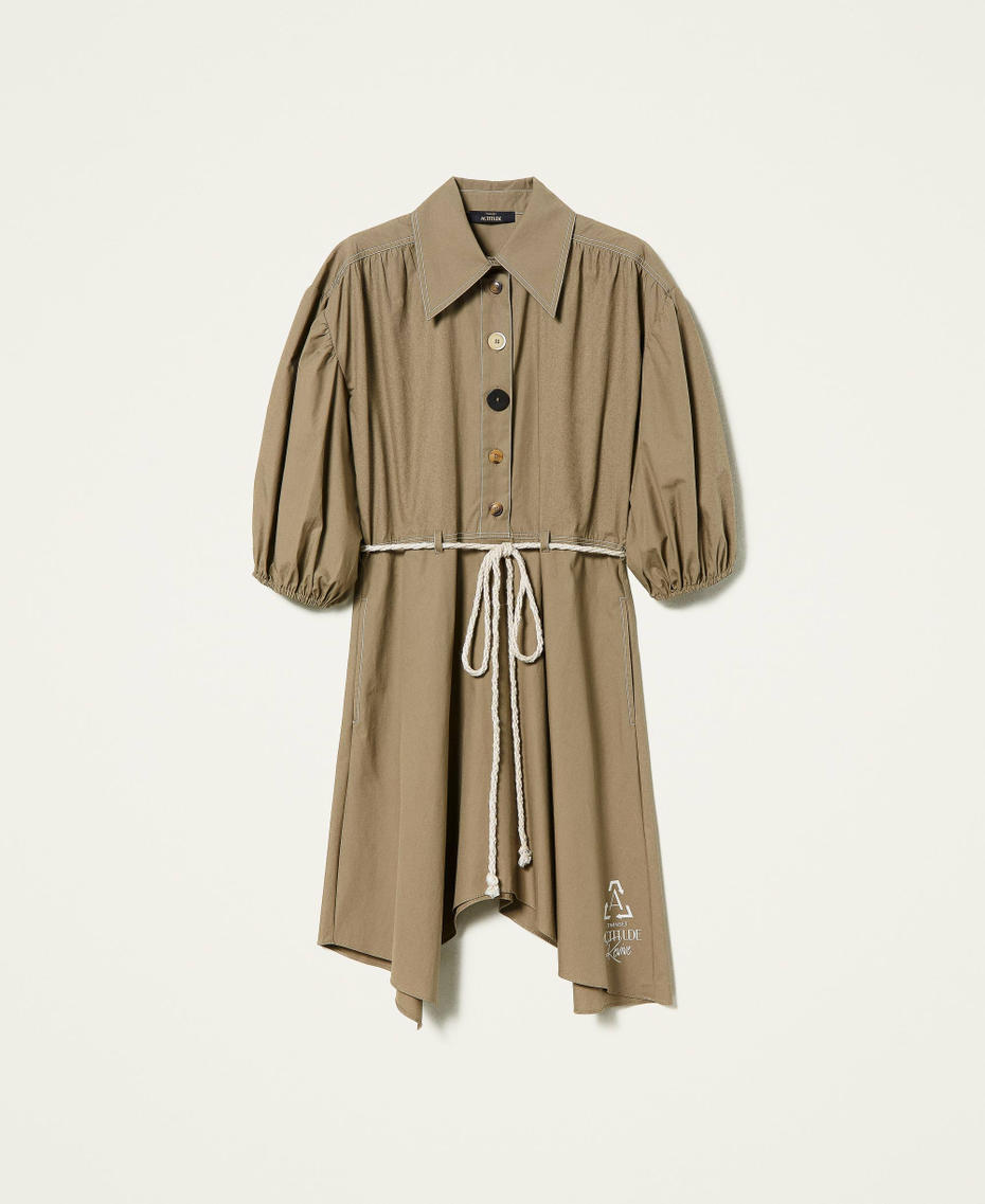 Organic cotton dress "Rustic" Brown Woman 221AT2030-0S