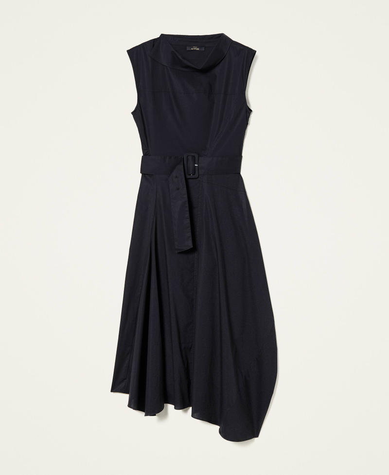 Платье-миди из поплина Черный женщина 221AT2033-0S