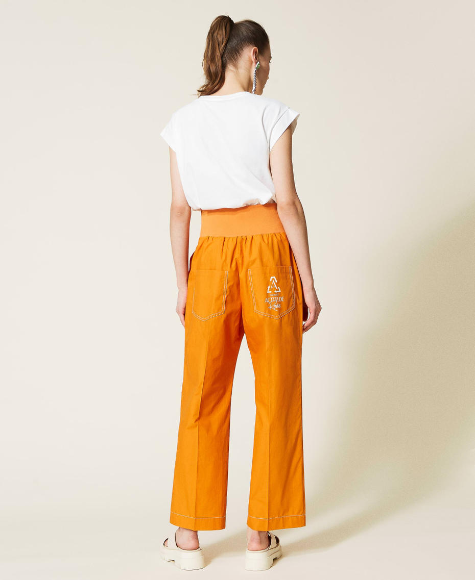 Organic cotton trousers “Spicy Curry” Orange Woman 221AT2034-04
