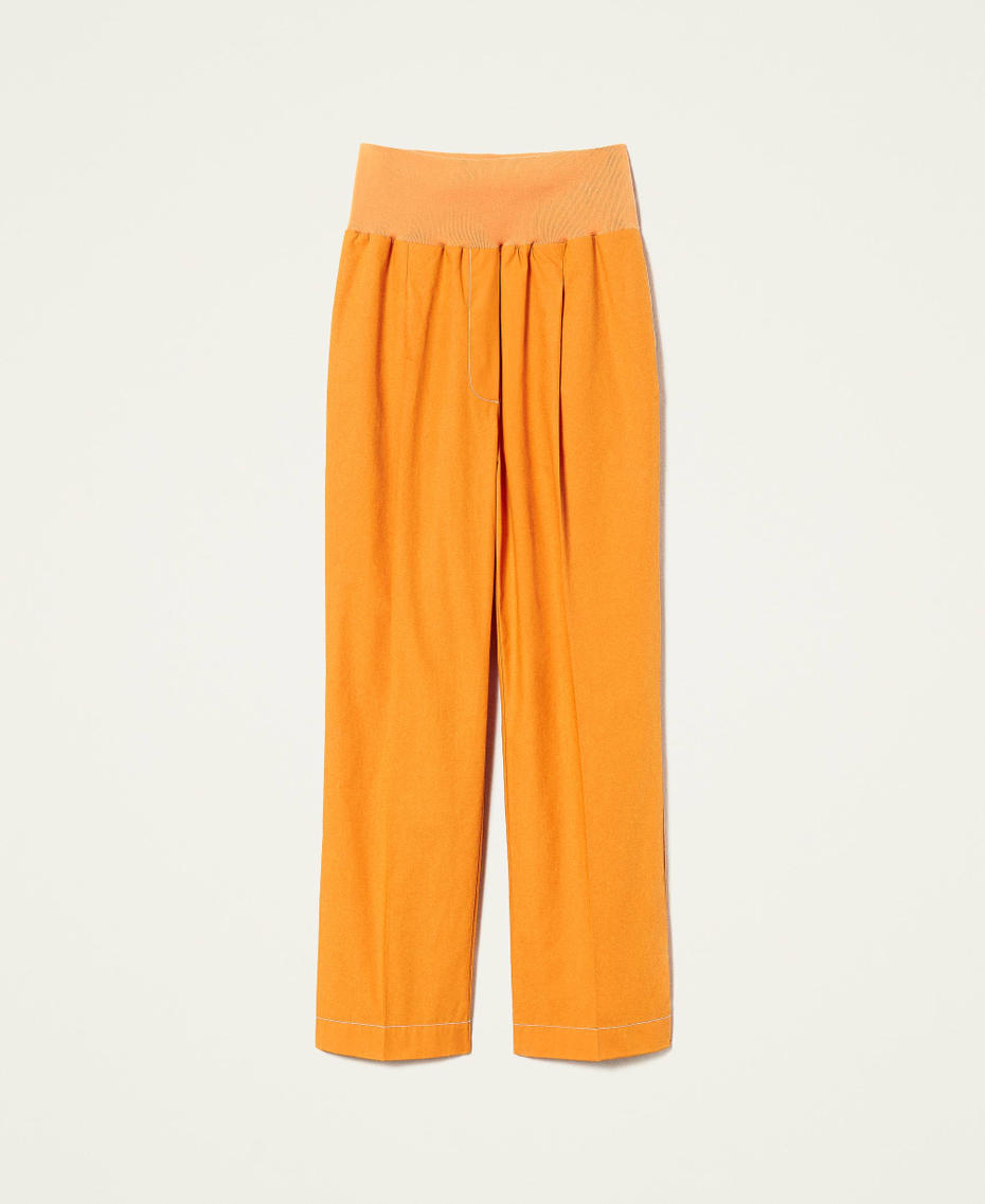 Pantalón de algodón orgánico Naranja «Spicy Curry» Mujer 221AT2034-0S