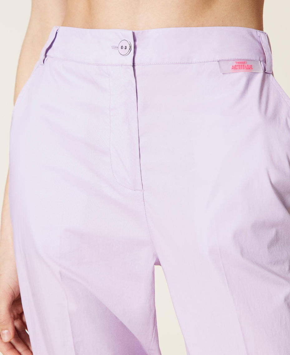 Pantalón pitillo de popelina Morado «Pastel Lilac» Mujer 221AT2035-06